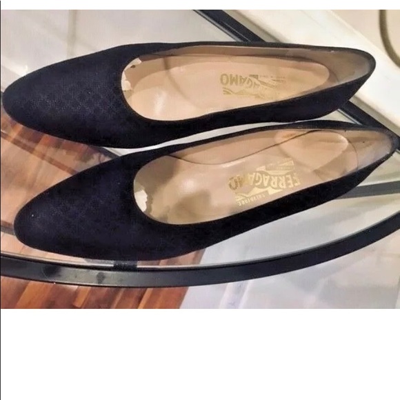 AUTHENTIC SALVATORE FERRAGAMO BLACK SHOES FLATS 9 1/2 AA - Picture 7 of 8